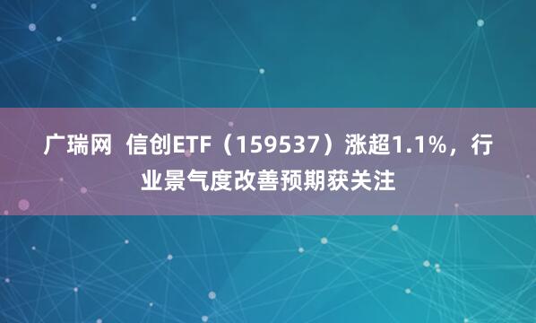 广瑞网  信创ETF（159537）涨超1.1%，行业景气度改善预期获关注