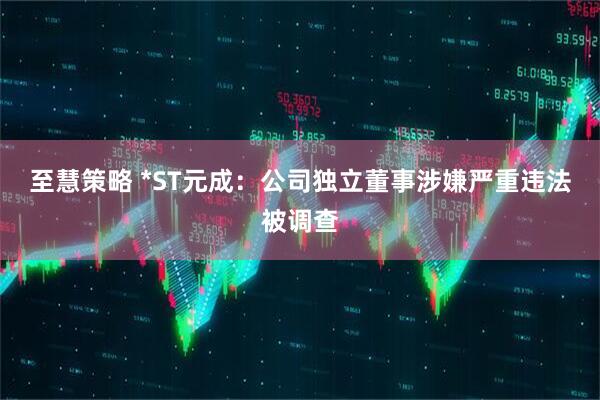 至慧策略 *ST元成：公司独立董事涉嫌严重违法被调查